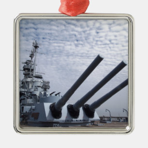 Battleship USS Alabama Metal Tree Decoration