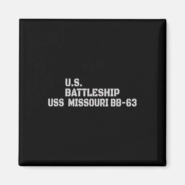 Battleship Uss Missouri Bb-63 Warship Veteran Fath Magnet (Front)