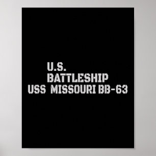 Battleship Uss Missouri Bb-63 Warship Veteran Fath Poster