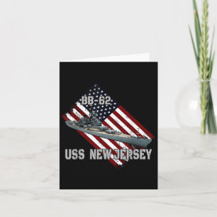 Battleship Uss New Jersey Bb-62 &amp; Combat Warsh Card