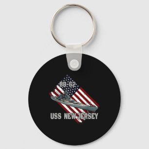 Battleship Uss New Jersey Bb-62 &amp; Combat Warsh Key Ring