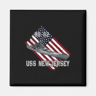 Battleship Uss New Jersey Bb-62 & Combat Warsh Magnet