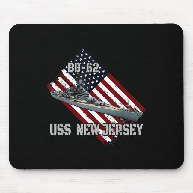 Battleship Uss New Jersey Bb-62 &amp; Combat Warsh Mouse Mat (Front)