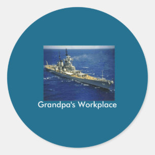 Battleship Uss New Jersey  Classic Round Sticker