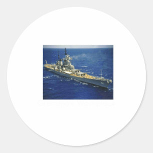 Battleship Uss New Jersey  Classic Round Sticker