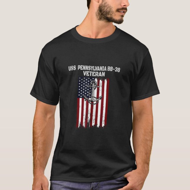Battleship USS Pennsylvania BB 38 Veteran Warship  T-Shirt (Front)