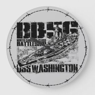 Battleship Washington Large Clock