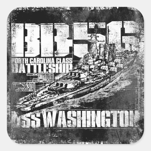 Battleship Washington Square Sticker (Front)