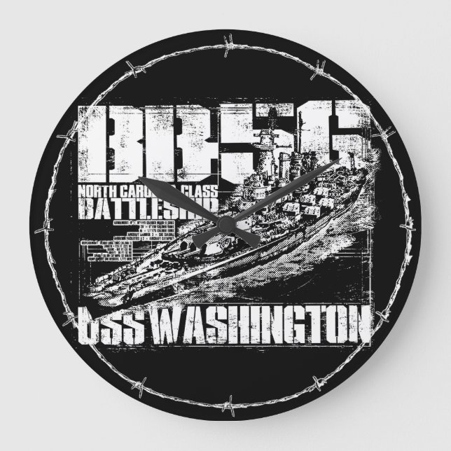 Battleship Washington Square Wall Clock (Front)