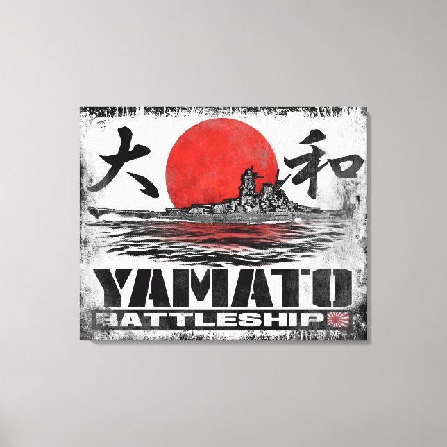 Battleship Yamato Stretched Canvas Print (Front)