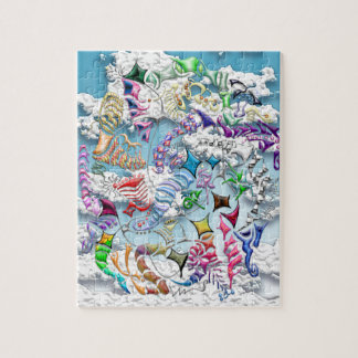 Battling Kites -- Blue Jigsaw Puzzle