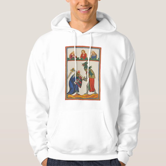 Battling Knights At A Tournament, 14th Century Hoodie (Front)
