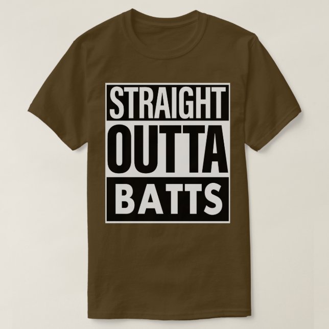 Batts Name Straight Outta Batts T-Shirt (Design Front)