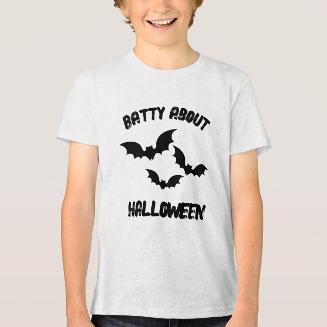 Batty About Halloween  Tri-Blend Shirt (Front)