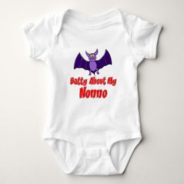 Batty About My Nonno Baby Bodysuit (Front)