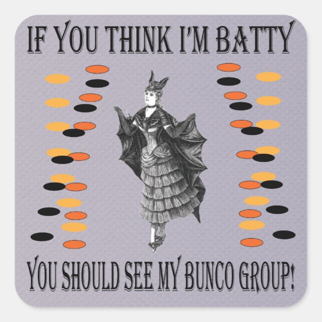 Batty Bunco Square Sticker (Front)