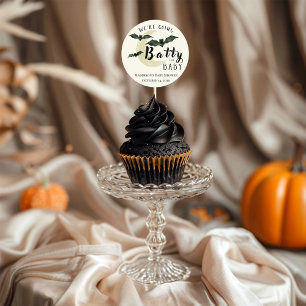 Batty for Baby Fall Crescent Moon Baby Shower Square Sticker