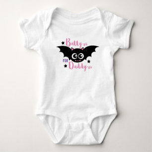 Batty for Daddy Cute 1st Halloween Pink Bat Baby Bodysuit
