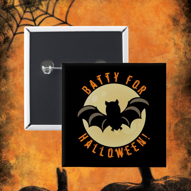 Batty for Halloween! Square Button (Creator Uploaded)