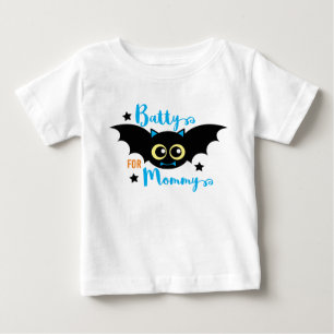 Batty for Mummy Cute 1st Halloween Blue Bat  Baby T-Shirt
