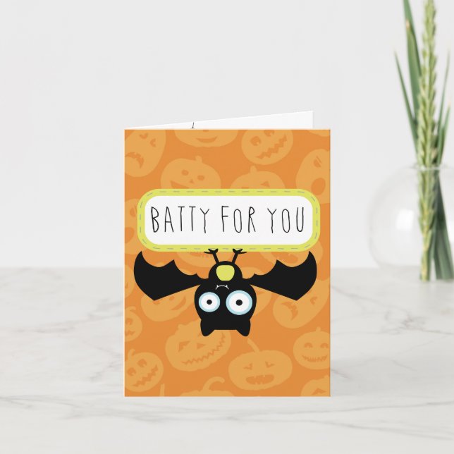 Batty for You Halloween Card (Front)