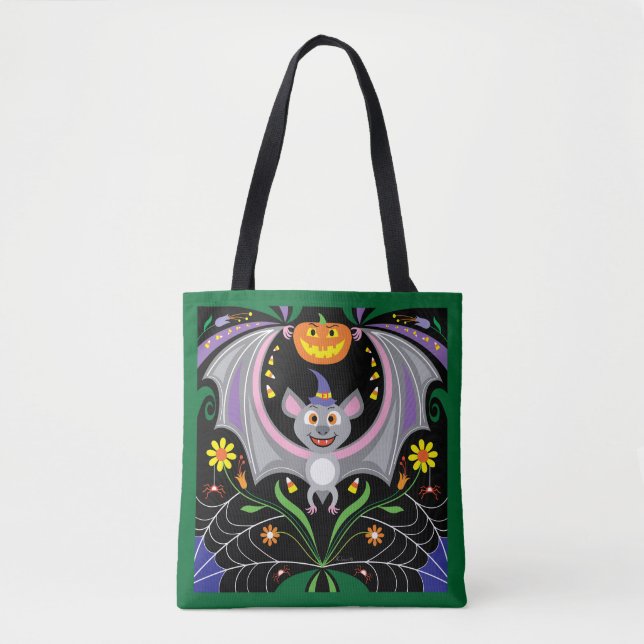 Batty Midnight Pumpkin Patch Tote Bag (Front)