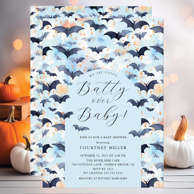 Batty Over Baby Baby Shower  Invitation (Creator Uploaded)