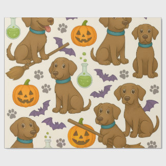 Batty Puppy Halloween Fun Wrapping Paper
