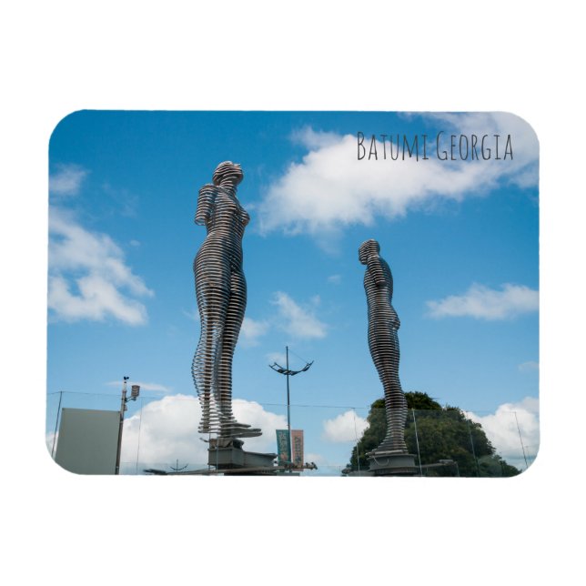 Batumi city Georgia. Ali and Nino statue Magnet (Horizontal)