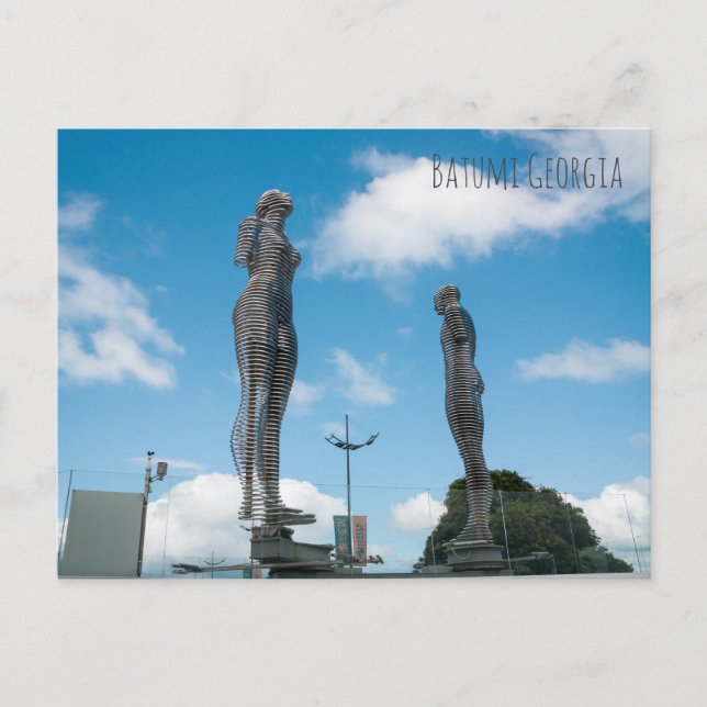Batumi city Georgia. Ali and Nino statue Postcard (Front)