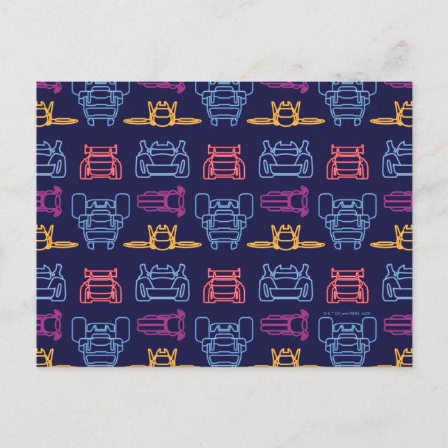 Batwheels™ Neon Outline Pattern Postcard (Front)