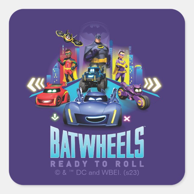 Batwheels™ - Ready to Roll Square Sticker (Front)