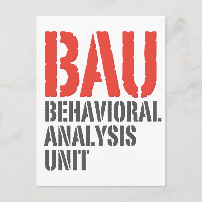BAU Behavioural Analysis Units Postcard (Front)