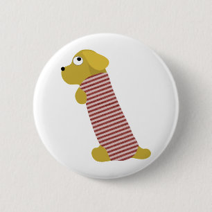 bau dog dressed 6 cm round badge