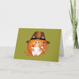 Bauble Cat Thanksgiving Holiday Card