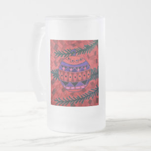 Bauble Frosted Glass Beer Mug