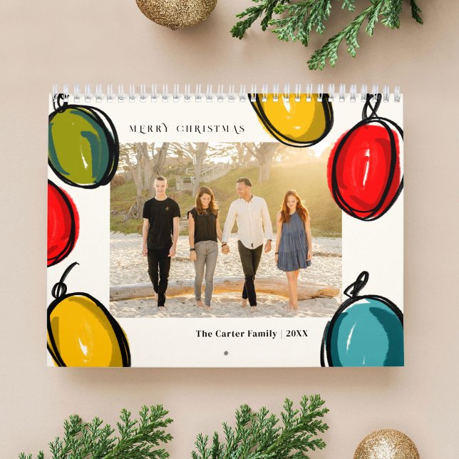 Bauble Ornament Sketches Photo Christmas Gift Calendar (Bauble Ornament Sketch Illustrations Photo Christmas Gift Calendar)