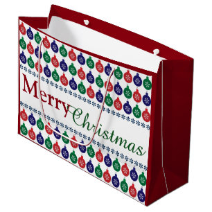 Bauble Pattern Colourful Christmas Large Gift Bag
