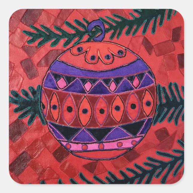 Bauble Square Sticker (Front)