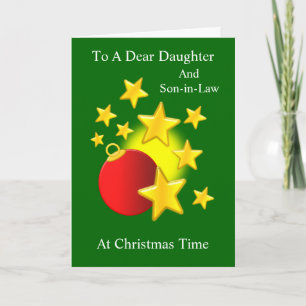 Bauble Stars Daughter And Son In Law Christmas Holiday Card