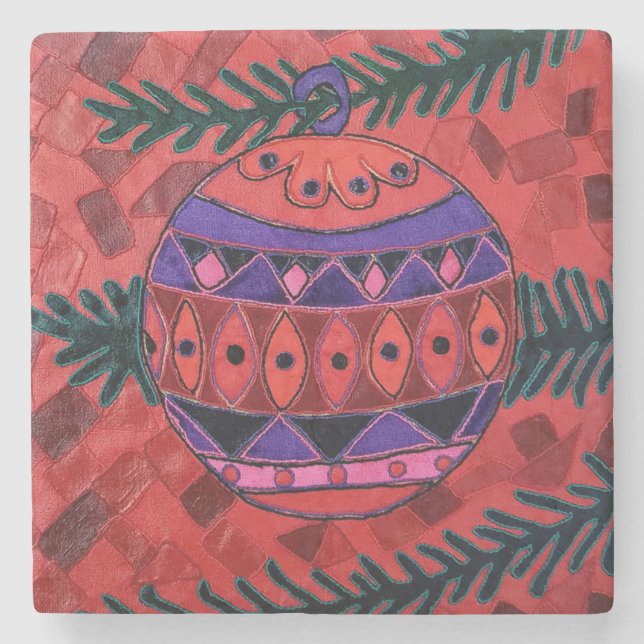 Bauble Stone Coaster (Front)