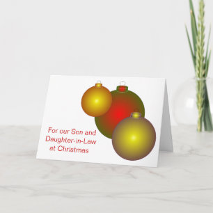 Baubles Design Son And Daughter-in-Law Christmas Holiday Card