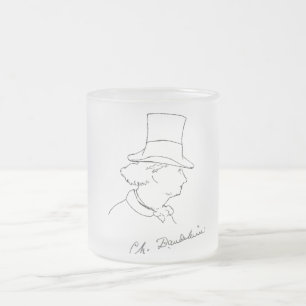 Baudelaire in Top Hat Frosted Glass Coffee Mug