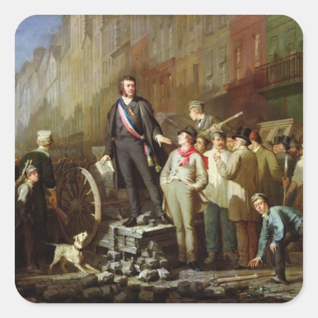 Baudin on the Barricade of Faubourg Square Sticker (Front)