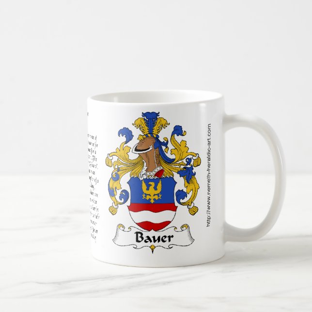 Bauer Family Crest on a mug (Right)