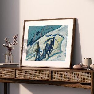 Bauer mit Pferdeschlitten Ernst Ludwig Kirchner Poster