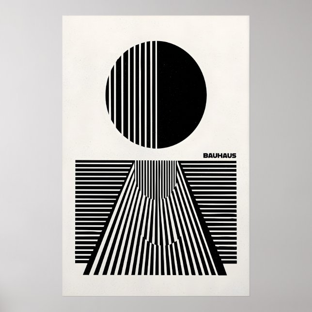 Bauhaus Abstract Art Print Minimalist Geometric (Front)