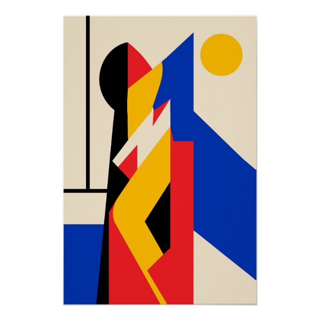 Bauhaus Abstract Geometric Composition Poster (Front)
