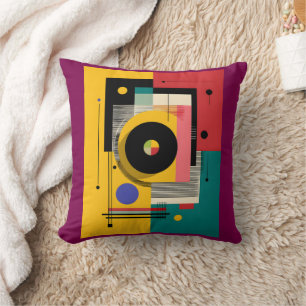 Bauhaus Abstract Geometric Throw Pillow Retro