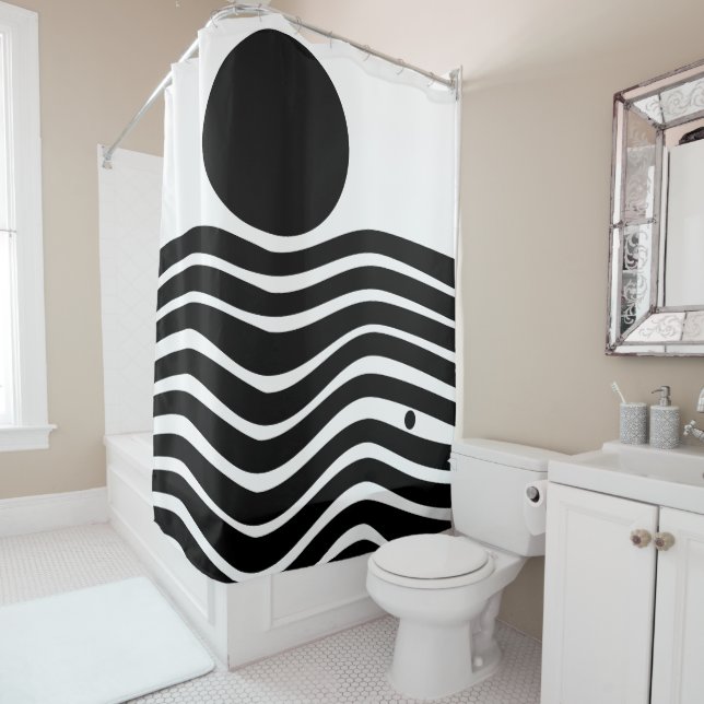 Bauhaus Abstract Shower Curtain (In Situ)